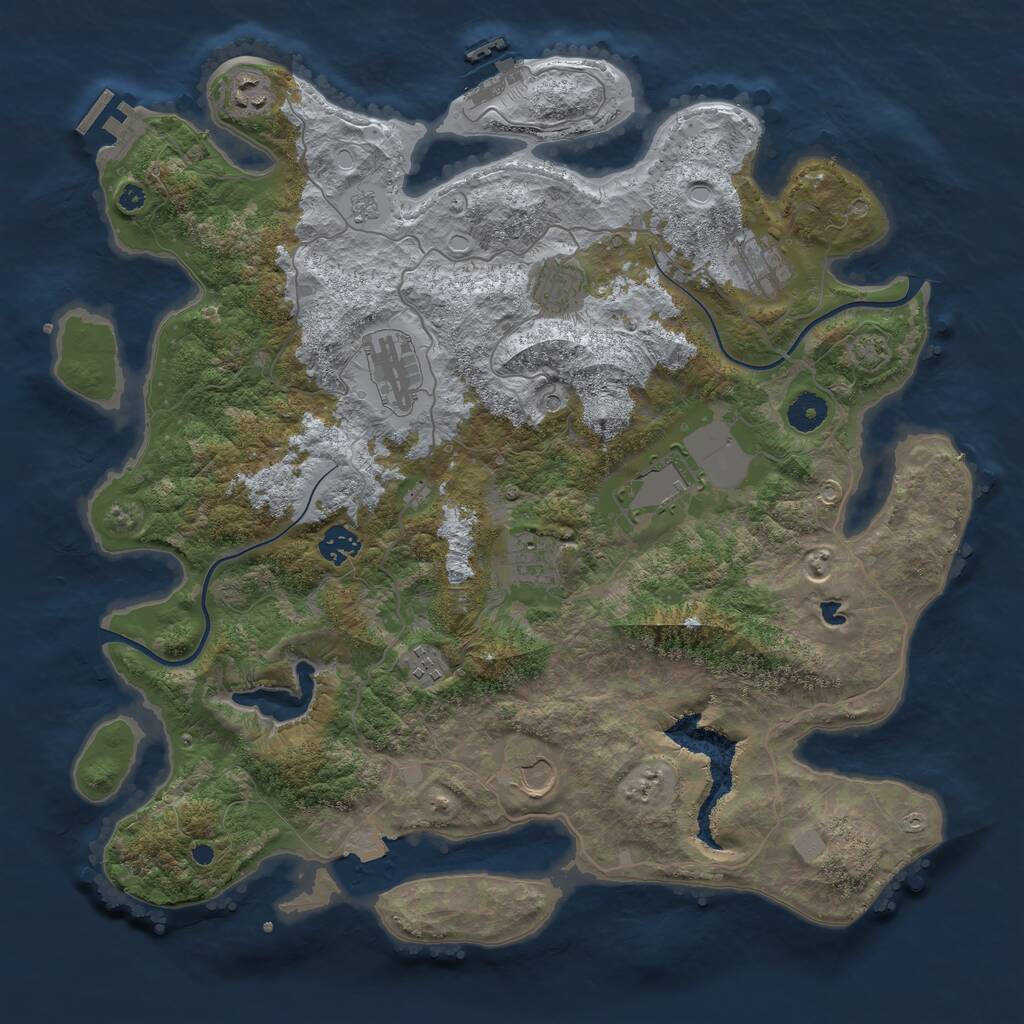 Rust Map: Procedural Map, Size: 4000, Seed: 1637469630, 15 Monuments