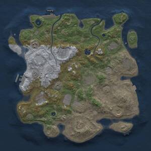 Thumbnail Rust Map: Procedural Map, Size: 3750, Seed: 151231555, 17 Monuments