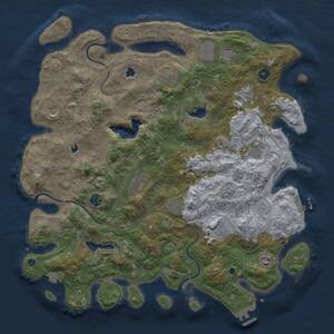Thumbnail Rust Map: Procedural Map, Size: 4500, Seed: 32186362, 17 Monuments