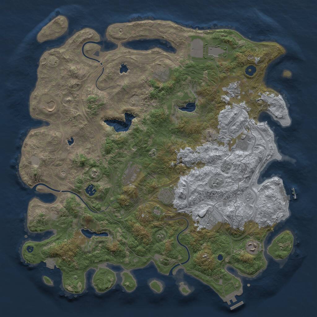 Rust Map: Procedural Map, Size: 4500, Seed: 32186362, 17 Monuments