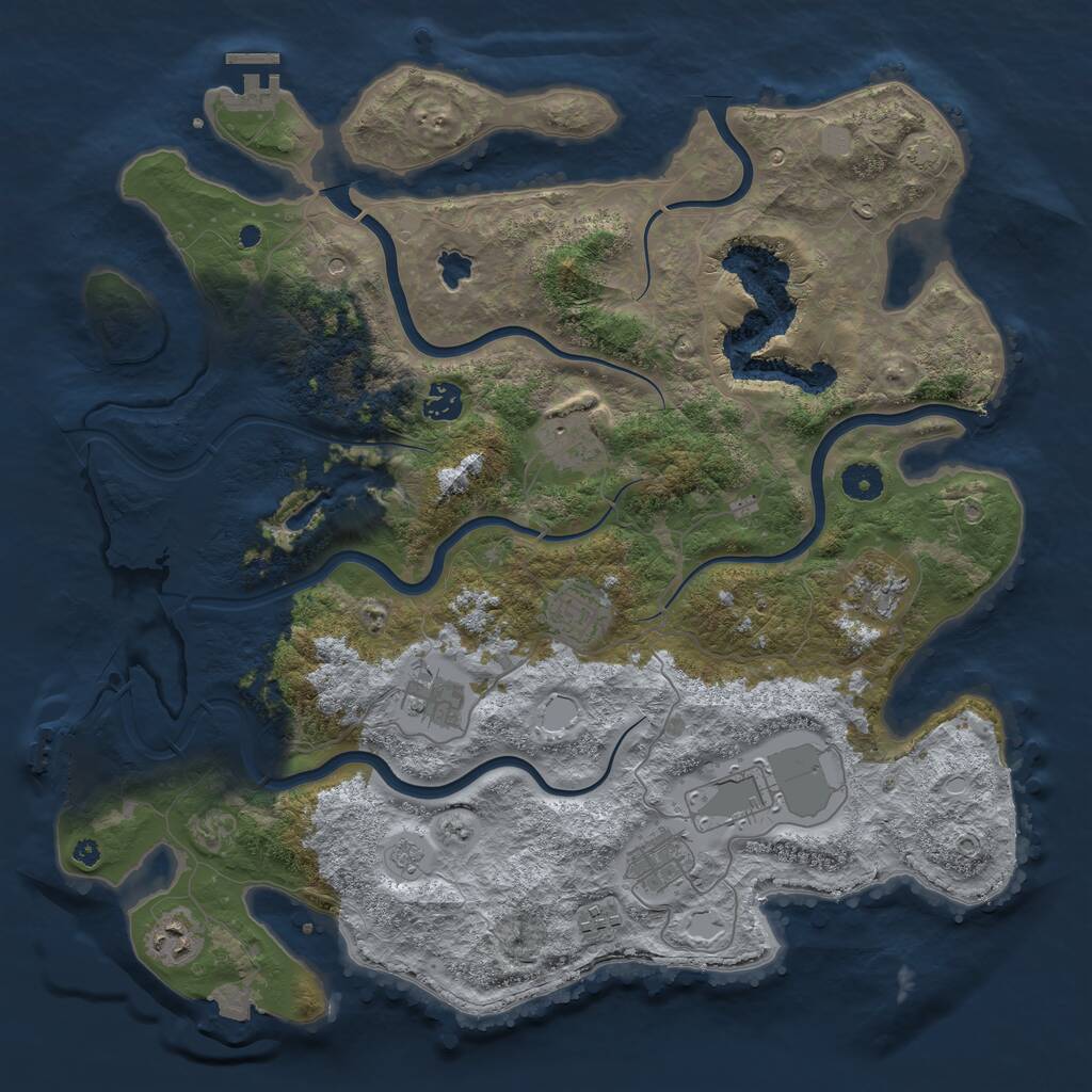 Rust Map: Procedural Map, Size: 4096, Seed: 428017949, 15 Monuments