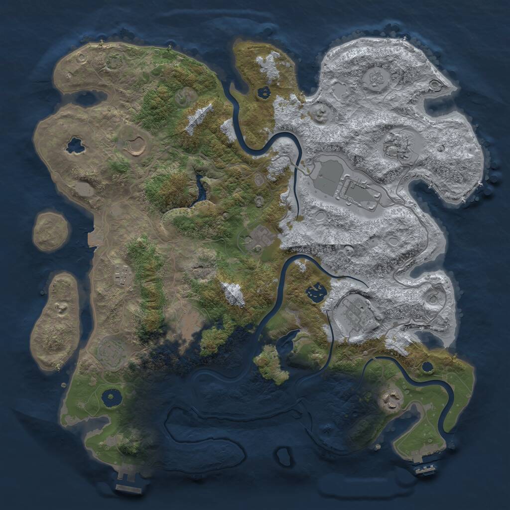 Rust Map: Procedural Map, Size: 4000, Seed: 2092848188, 16 Monuments