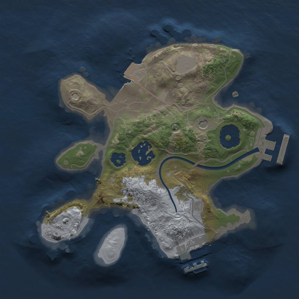 Rust Map: Procedural Map, Size: 2000, Seed: 51234456, 5 Monuments