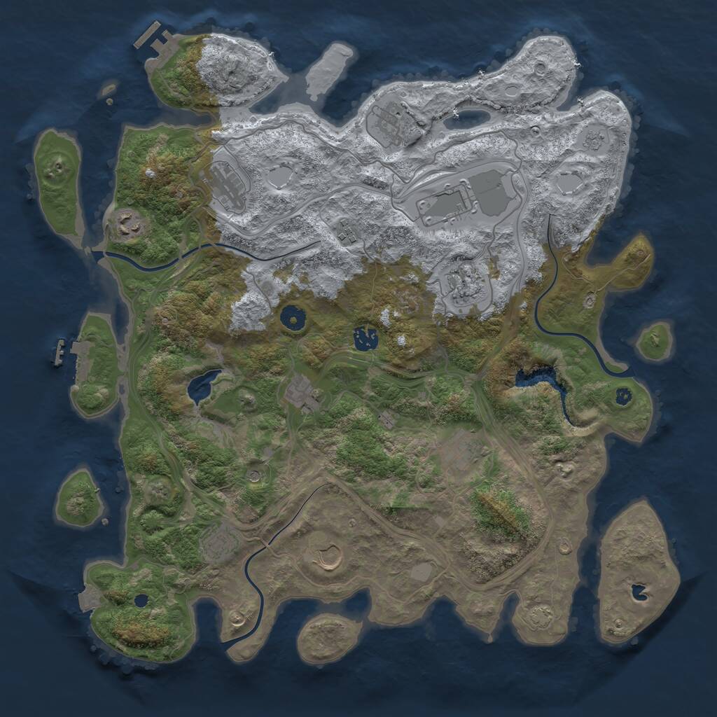 Rust Map: Procedural Map, Size: 4250, Seed: 1026031101, 17 Monuments
