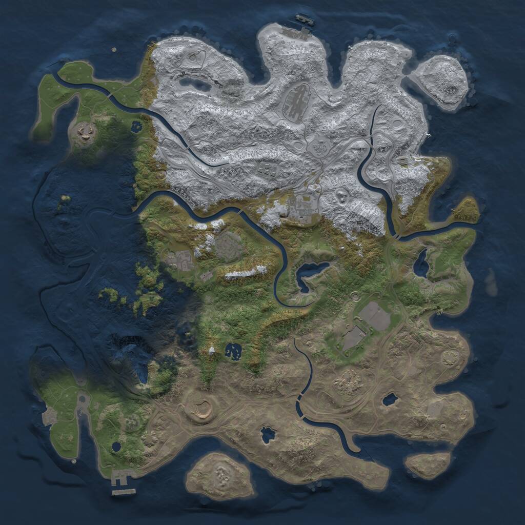 Rust Map: Procedural Map, Size: 4500, Seed: 1934455209, 16 Monuments