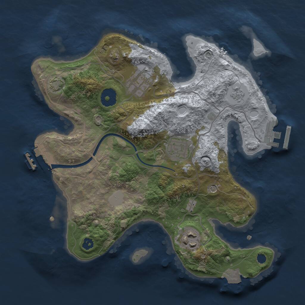 Rust Map: Procedural Map, Size: 2650, Seed: 1450074714, 9 Monuments