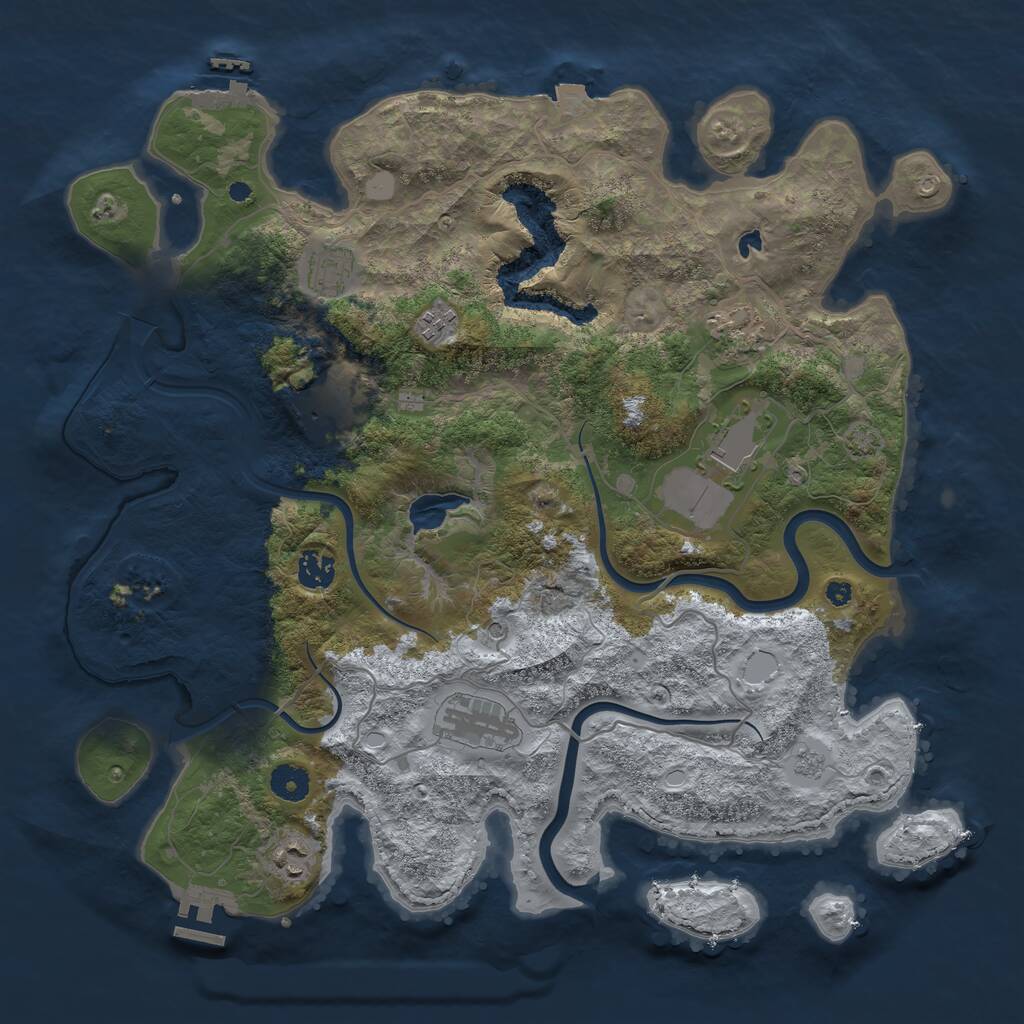 Rust Map: Procedural Map, Size: 4000, Seed: 146529262, 14 Monuments