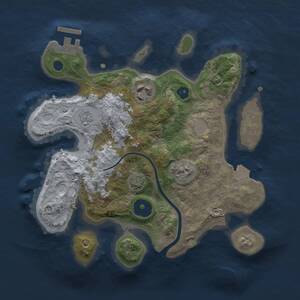 Thumbnail Rust Map: Procedural Map, Size: 2500, Seed: 1112705392, 5 Monuments
