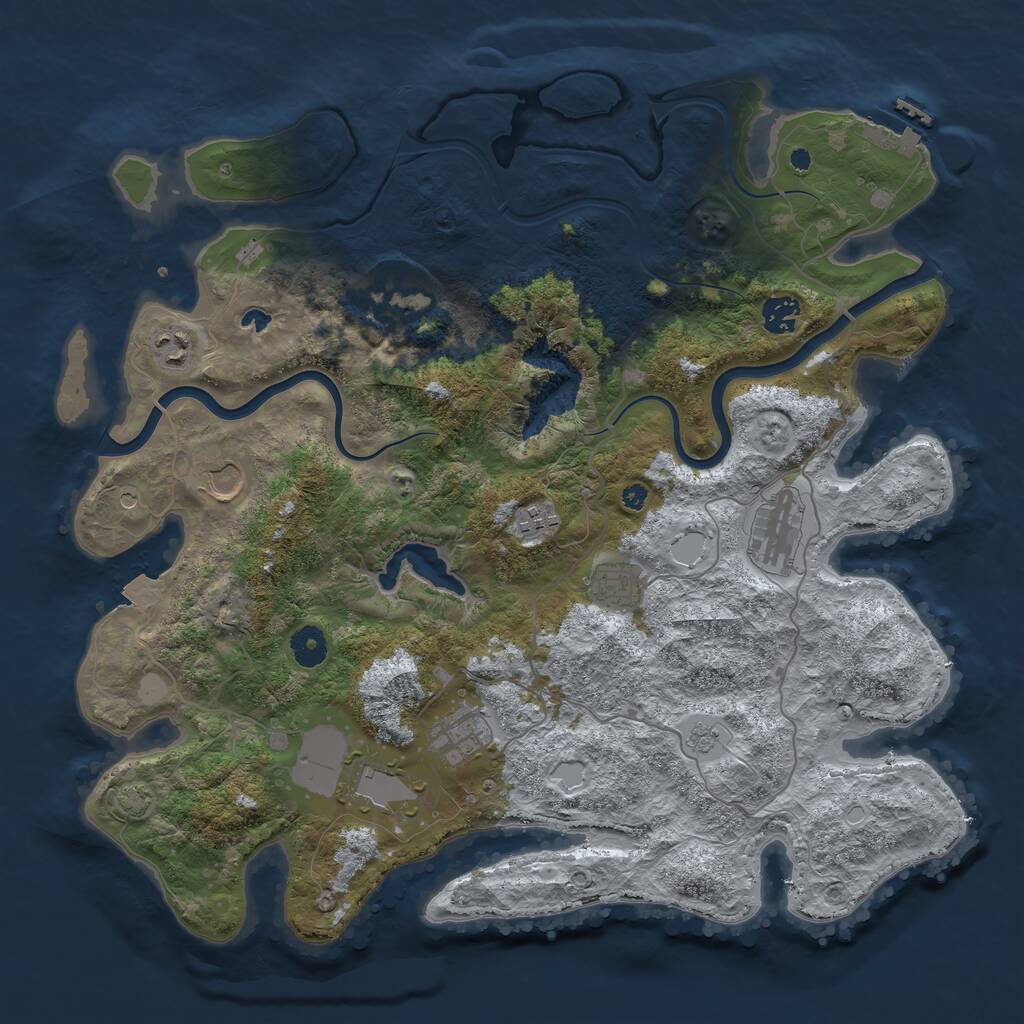 Rust Map: Procedural Map, Size: 4000, Seed: 13377331, 14 Monuments