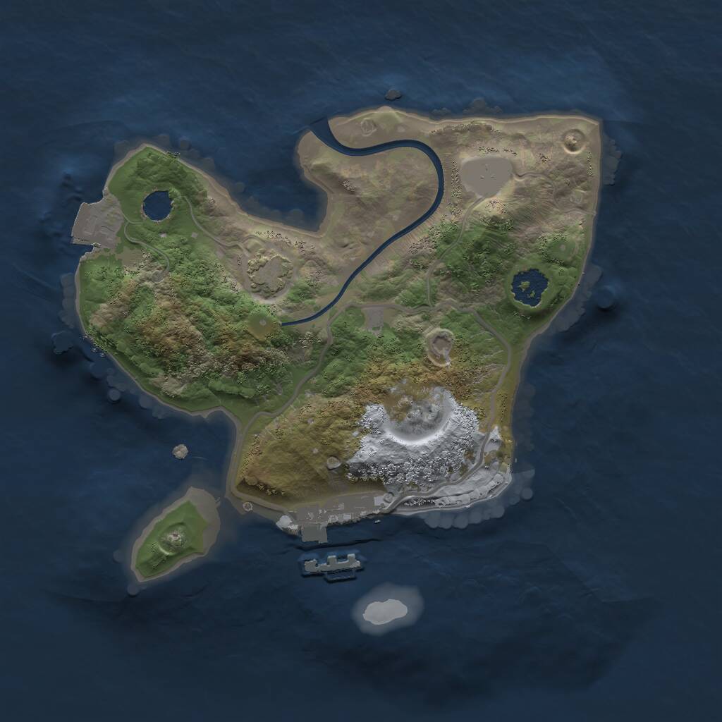 Rust Map: Procedural Map, Size: 2000, Seed: 186453, 3 Monuments