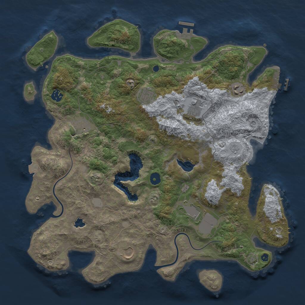 Rust Map: Procedural Map, Size: 4000, Seed: 1812719058, 13 Monuments