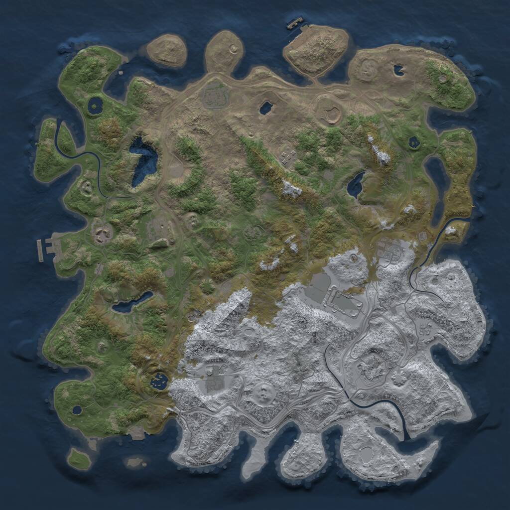 Rust Map: Procedural Map, Size: 4602, Seed: 9, 16 Monuments