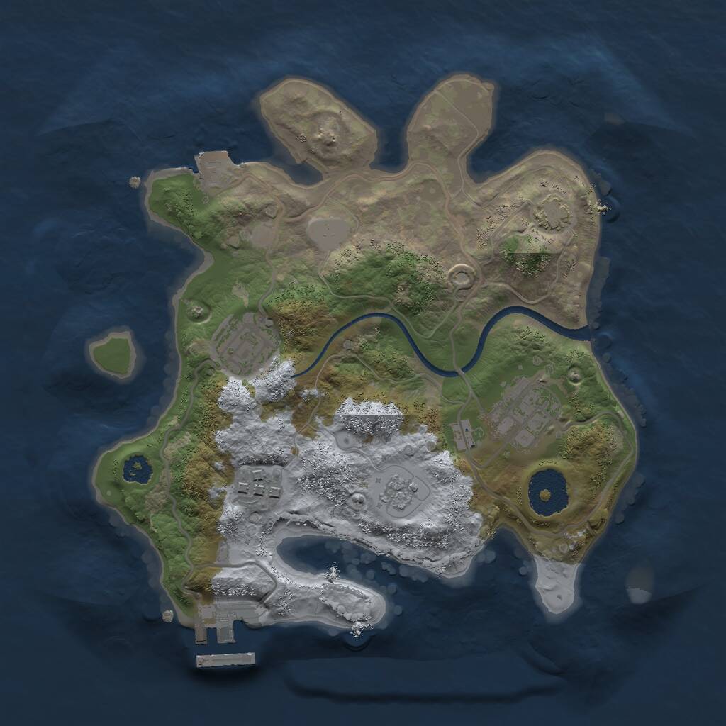 Rust Map: Procedural Map, Size: 2500, Seed: 3073, 7 Monuments