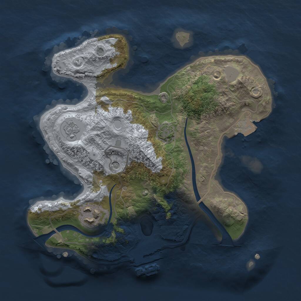 Rust Map: Procedural Map, Size: 2300, Seed: 6988, 6 Monuments