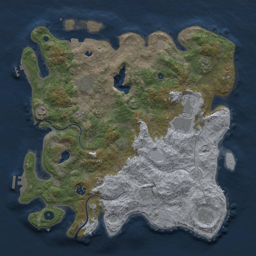 Rust Map: Procedural Map, Size: 4000, Seed: 1454113697, 14 Monuments
