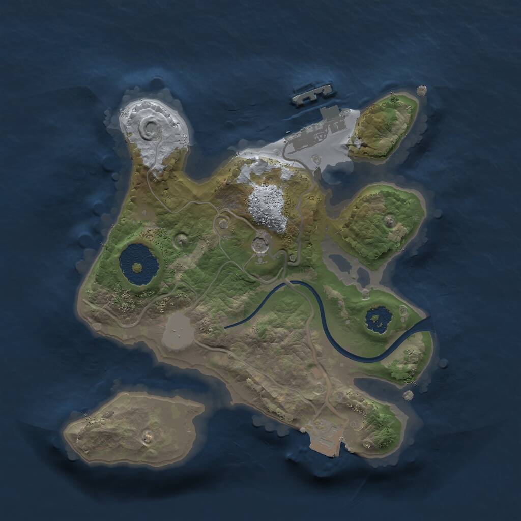 Rust Map: Procedural Map, Size: 2000, Seed: 1950451960, 3 Monuments