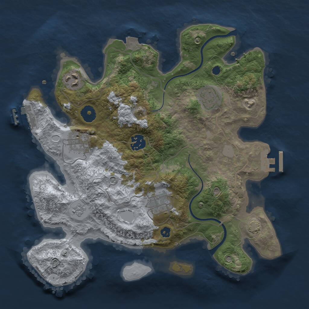 Rust Map: Procedural Map, Size: 3000, Seed: 5512345, 11 Monuments