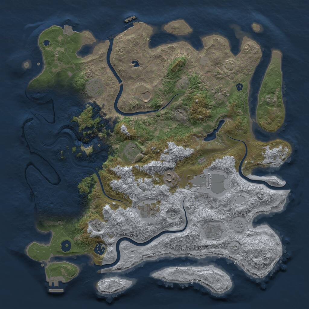 Rust Map: Procedural Map, Size: 4242, Seed: 131162290, 16 Monuments