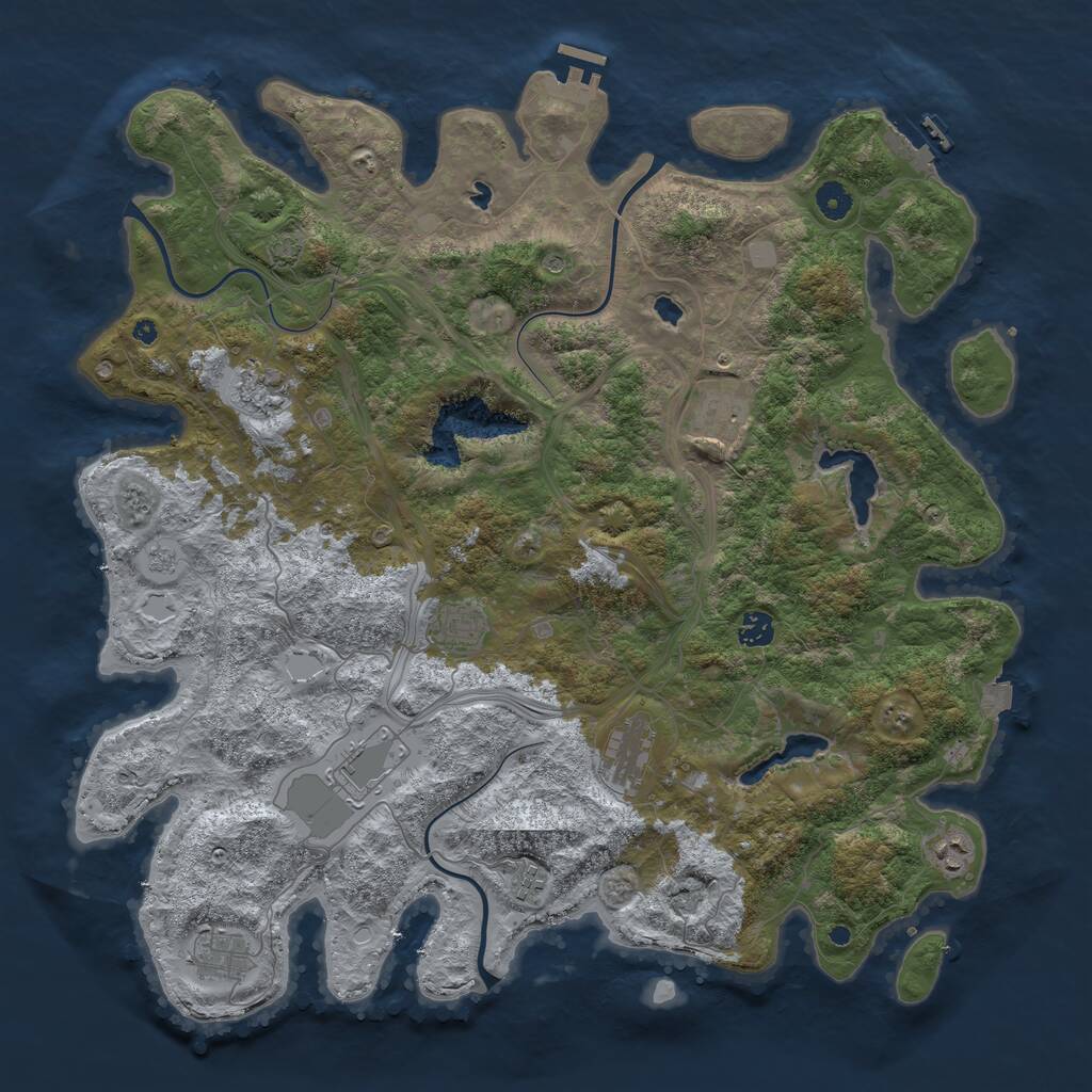 Rust Map: Procedural Map, Size: 4500, Seed: 2899996, 15 Monuments