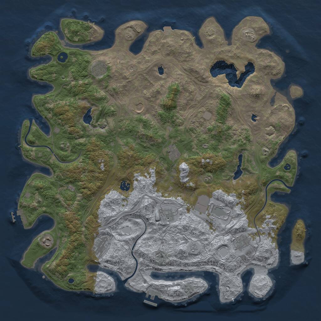 Rust Map: Procedural Map, Size: 4750, Seed: 117222095, 16 Monuments