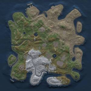 Thumbnail Rust Map: Procedural Map, Size: 3500, Seed: 849219423, 14 Monuments