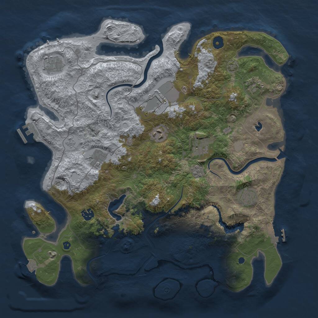 Rust Map: Procedural Map, Size: 4000, Seed: 787386349, 15 Monuments