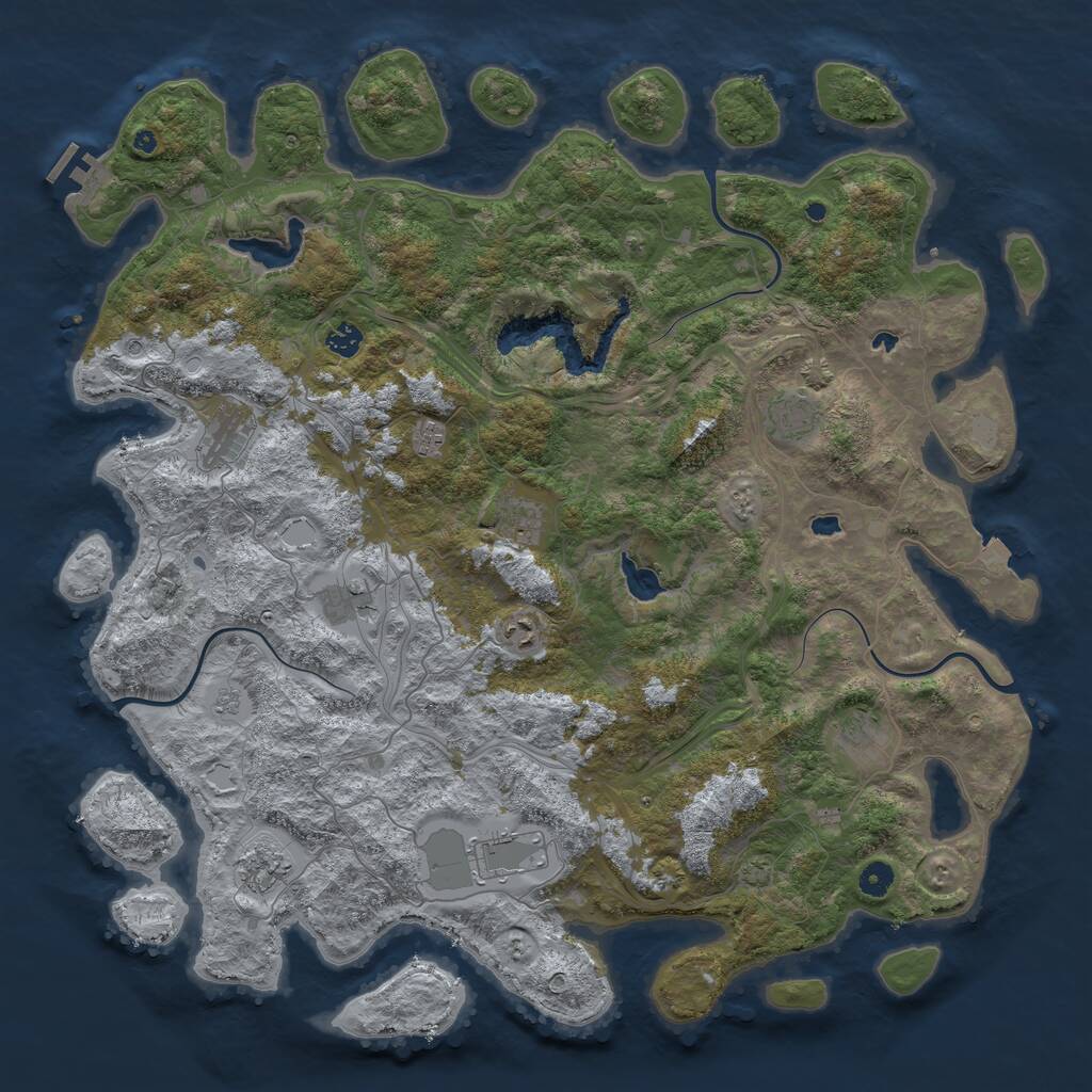 Rust Map: Procedural Map, Size: 4800, Seed: 2086968315, 15 Monuments