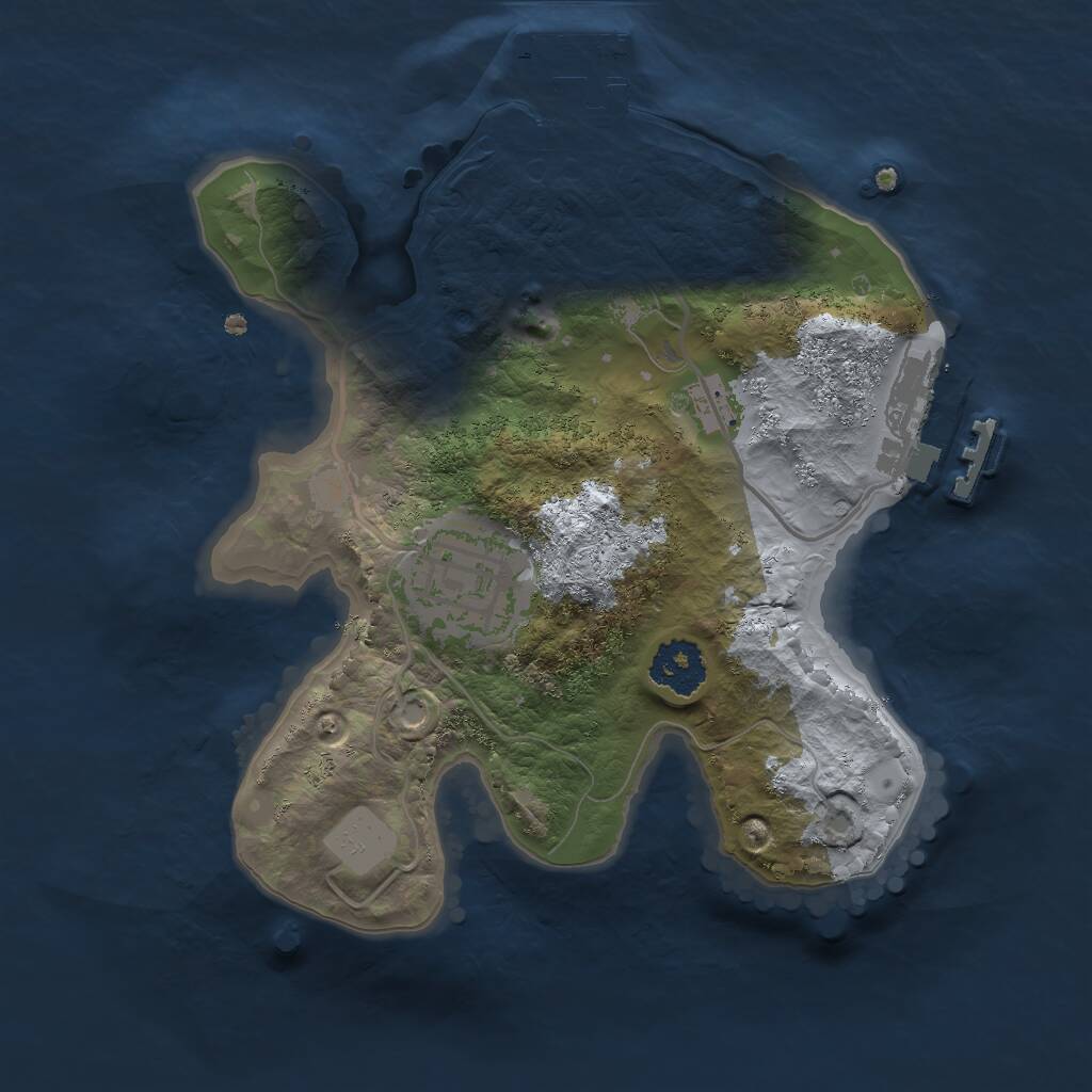 Rust Map: Procedural Map, Size: 2000, Seed: 324428, 4 Monuments