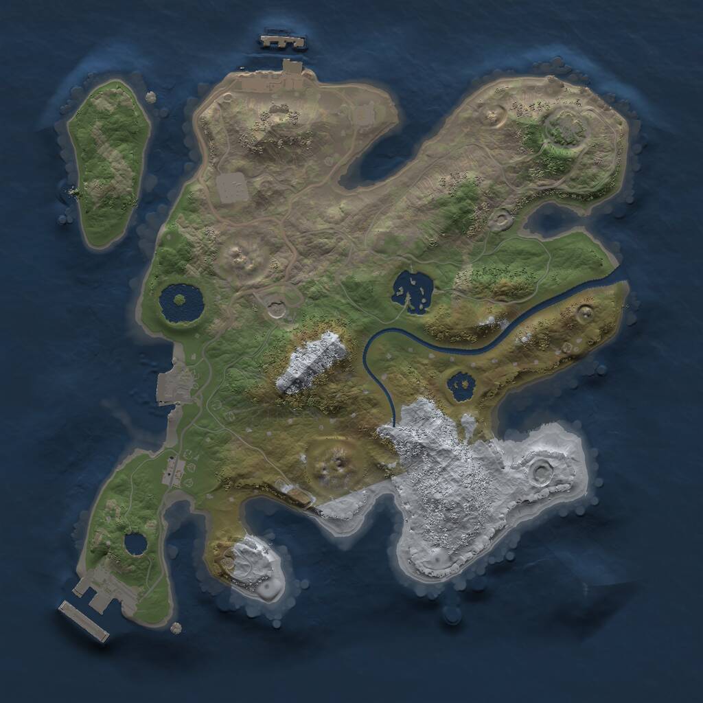 Rust Map: Procedural Map, Size: 2500, Seed: 6543287, 6 Monuments