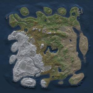 Thumbnail Rust Map: Procedural Map, Size: 4000, Seed: 10414405, 12 Monuments