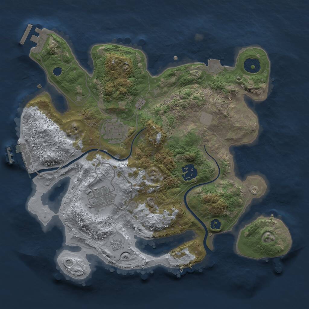 Rust Map: Procedural Map, Size: 2900, Seed: 5081796, 7 Monuments