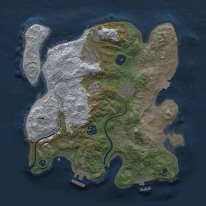 Thumbnail Rust Map: Procedural Map, Size: 3000, Seed: 13149, 10 Monuments