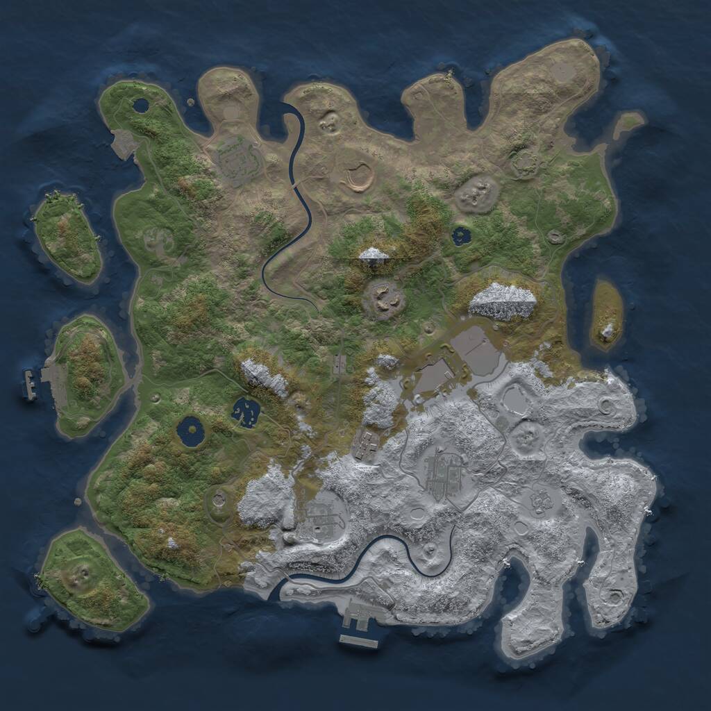 Rust Map: Procedural Map, Size: 3750, Seed: 187438757, 14 Monuments