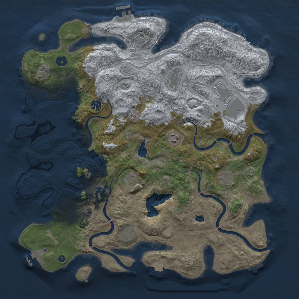 Rust Map: Procedural Map, Size: 4250, Seed: 1320822997, 14 Monuments