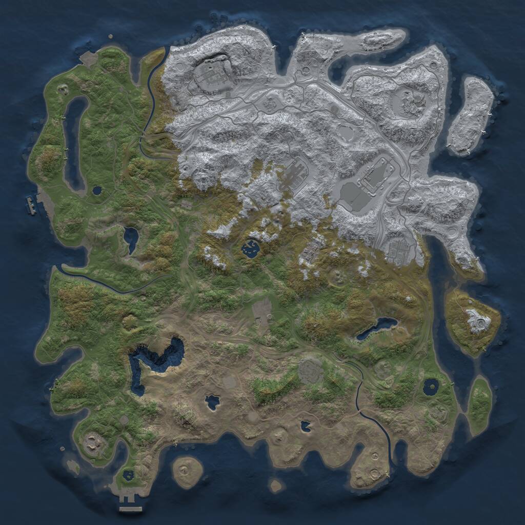 Rust Map: Procedural Map, Size: 4700, Seed: 108301541, 16 Monuments