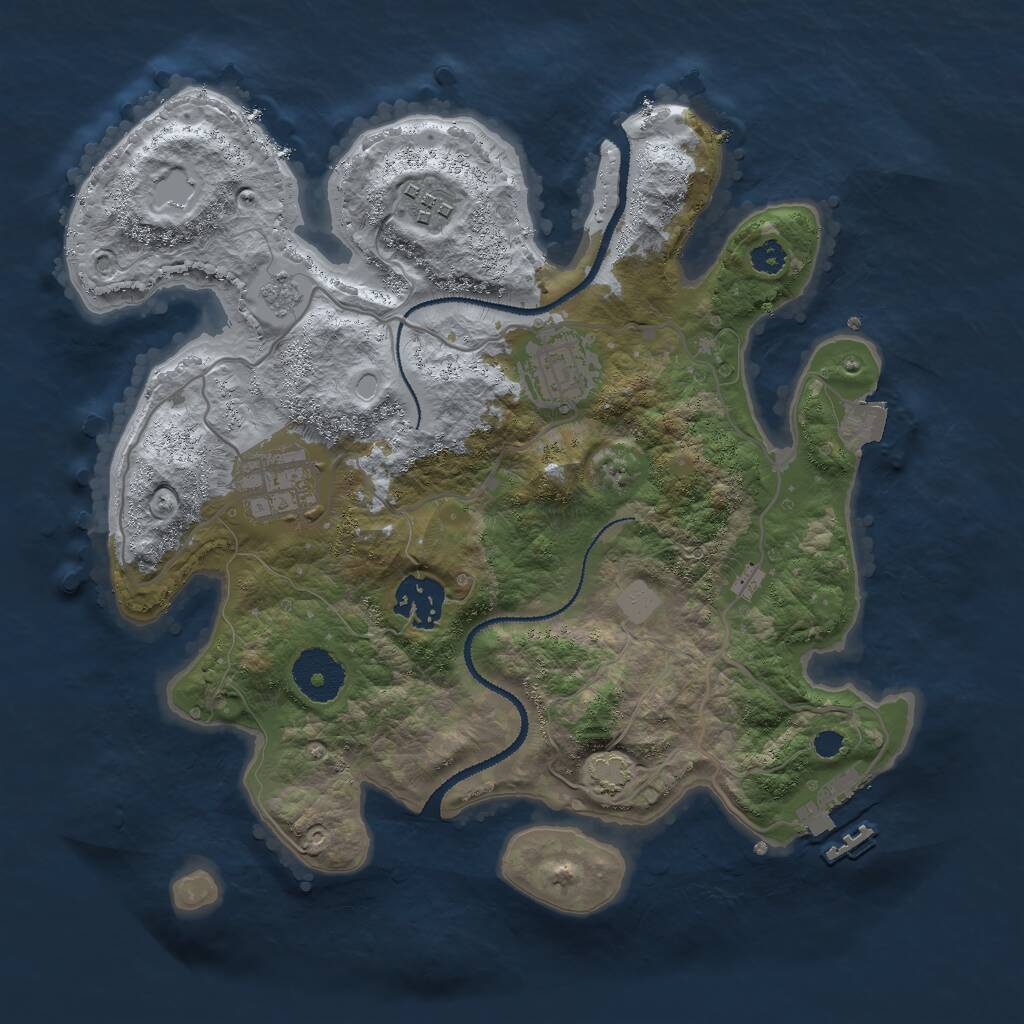 Rust Map: Procedural Map, Size: 3000, Seed: 151677988, 8 Monuments
