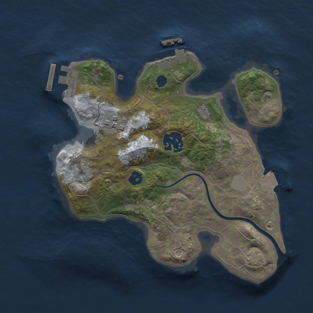 Rust Map: Procedural Map, Size: 2303, Seed: 151231555, 6 Monuments