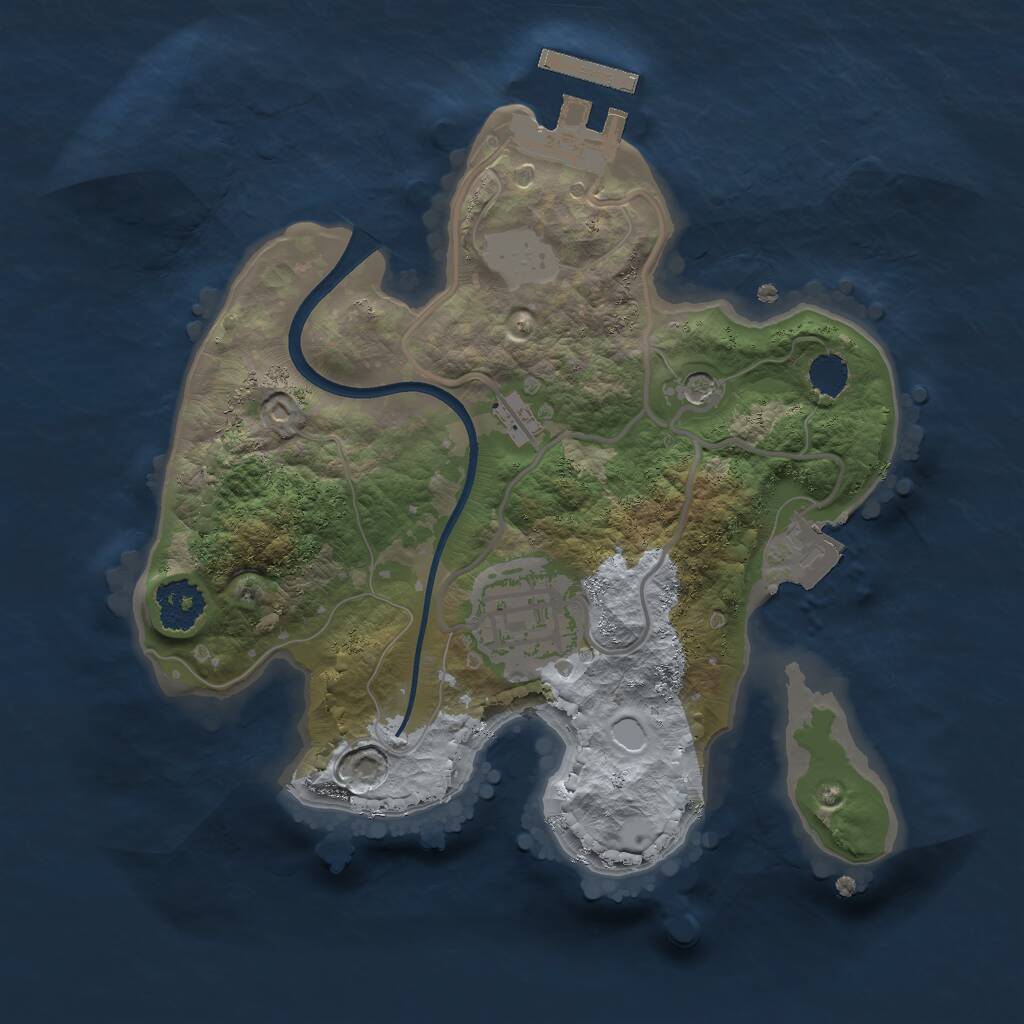 Rust Map: Procedural Map, Size: 2068, Seed: 130744, 4 Monuments