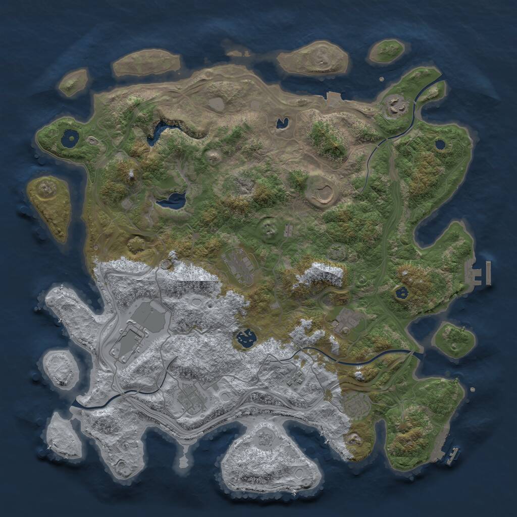 Rust Map: Procedural Map, Size: 4250, Seed: 1413105034, 14 Monuments