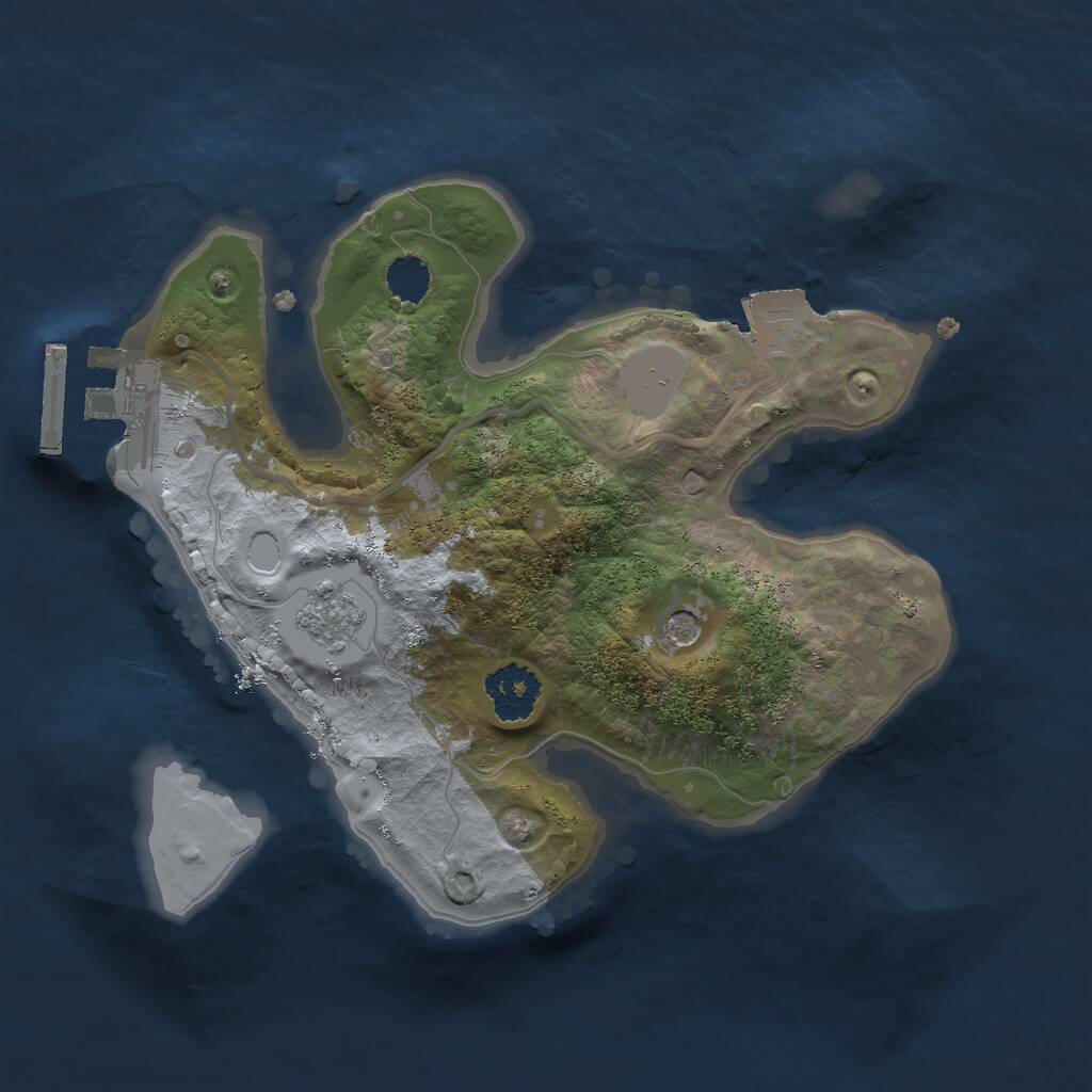 Rust Map: Procedural Map, Size: 2000, Seed: 123456666, 4 Monuments