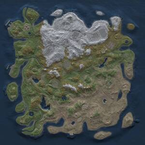 Thumbnail Rust Map: Procedural Map, Size: 4500, Seed: 1079750105, 17 Monuments