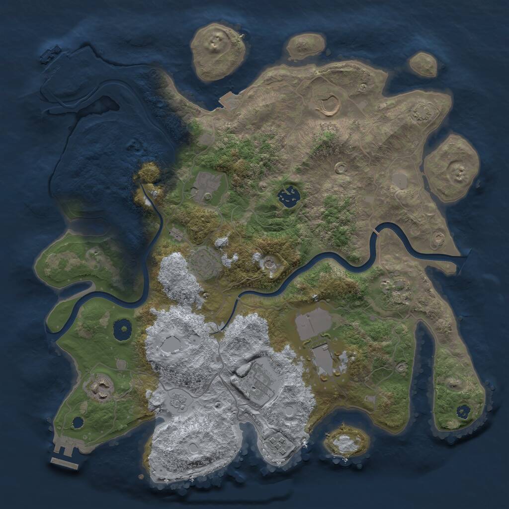 Rust Map: Procedural Map, Size: 3700, Seed: 1747624810, 15 Monuments