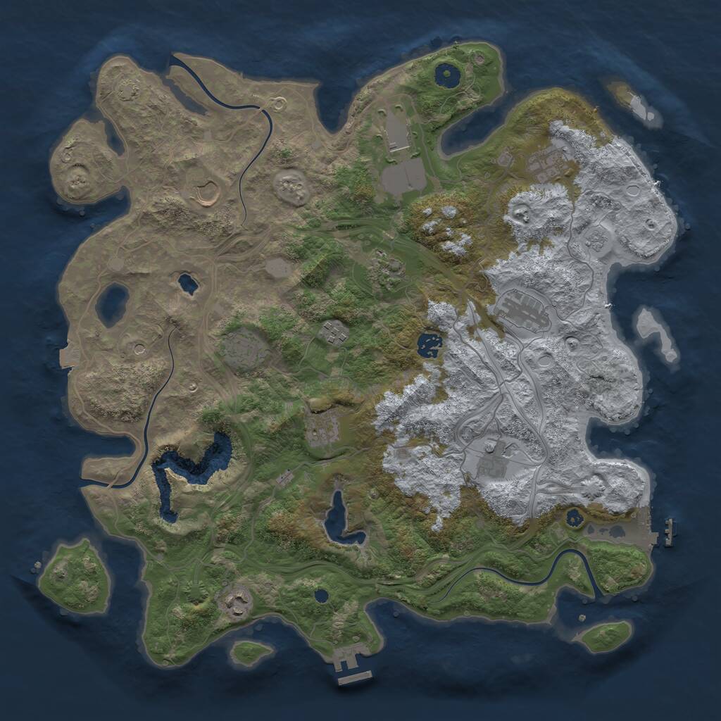 Rust Map: Procedural Map, Size: 4250, Seed: 118809401, 17 Monuments