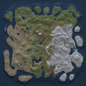 Thumbnail Rust Map: Procedural Map, Size: 4500, Seed: 233475184, 14 Monuments