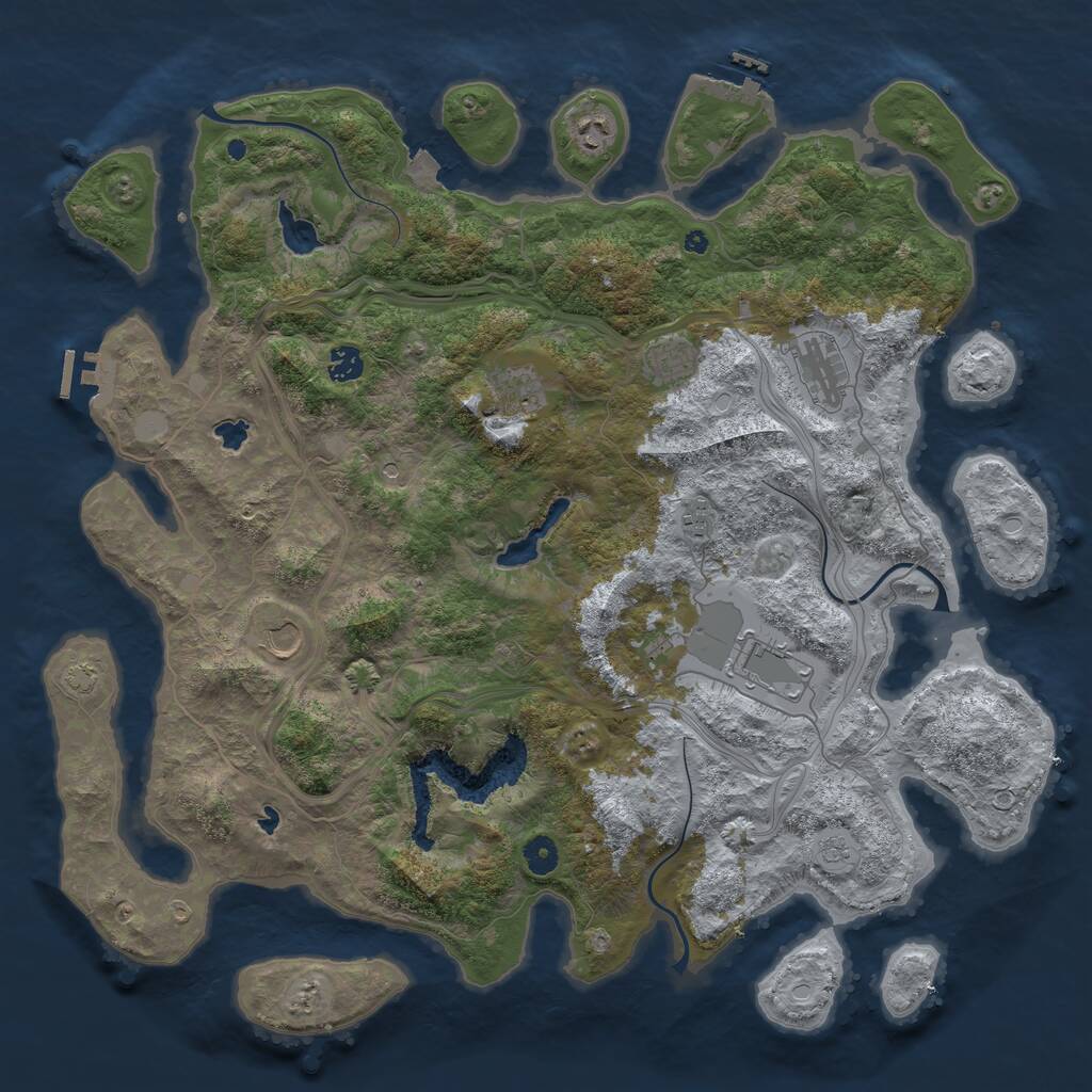 Rust Map: Procedural Map, Size: 4500, Seed: 233475184, 14 Monuments