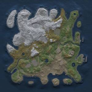 Thumbnail Rust Map: Procedural Map, Size: 3500, Seed: 1710787708, 12 Monuments