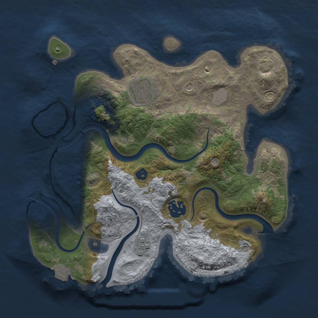 Rust Map: Procedural Map, Size: 2700, Seed: 43264632, 6 Monuments