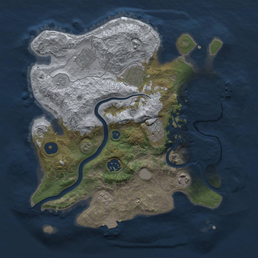 Rust Map: Procedural Map, Size: 3000, Seed: 90457349, 10 Monuments