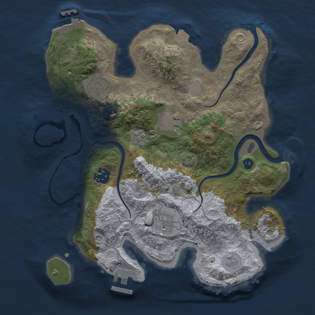Rust Map: Procedural Map, Size: 3000, Seed: 57149513, 11 Monuments