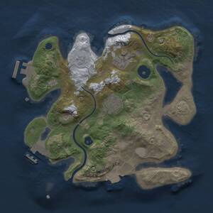 Thumbnail Rust Map: Procedural Map, Size: 2500, Seed: 12342531, 8 Monuments